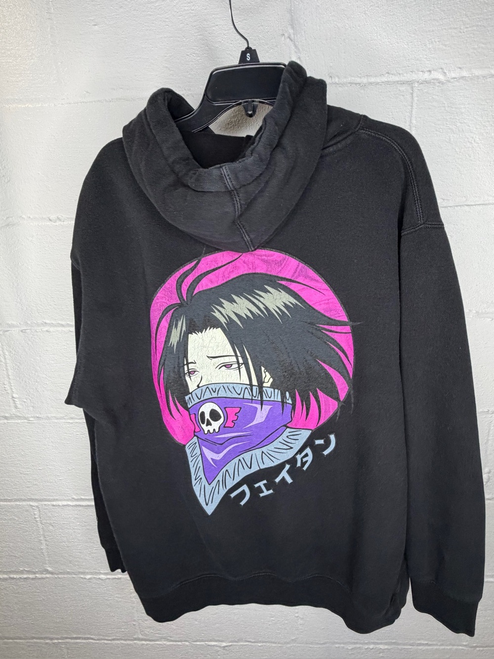 Hypland x Hunter x Hunter Feitan Hoodie Black Anime Graphic Sweatshirt Mens L